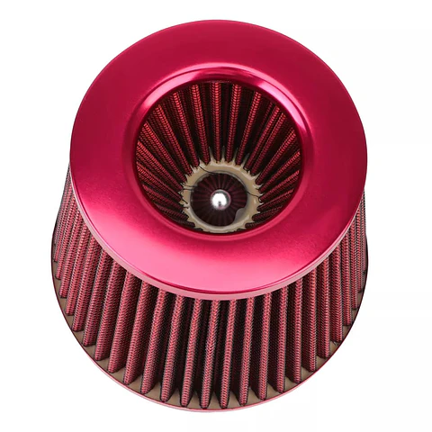 Filtro de aire de inducción cónico Universal Rojo