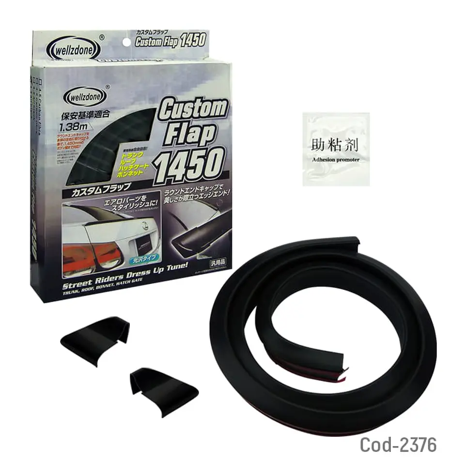 Lip alerón goma spoiler para maletero baúl de autos tunning Negro Mate 3