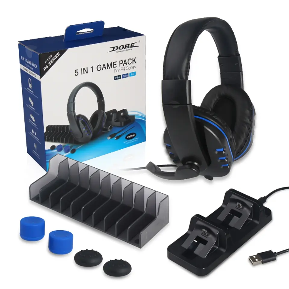 Audífonos auriculares Gamer Pack 5 en 1 PS4 1