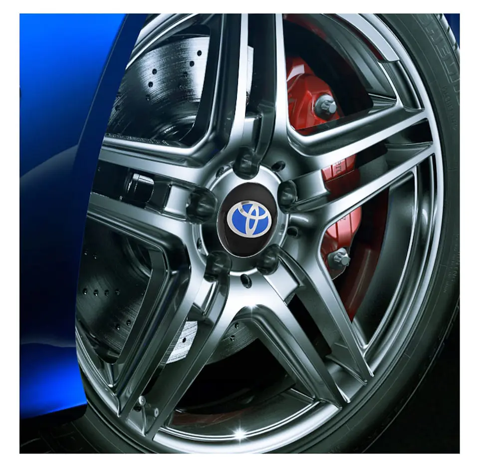 Set X4 Tapa centro de Llantas de autos Toyota negro con azul 1