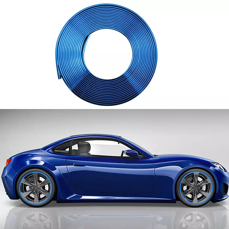 Moldura Protectora de llantas para autos Azul 1