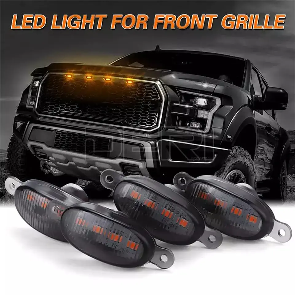 X4 Luces led para rejilla de parachoques autos y camionetas 12v RAPTOR 1
