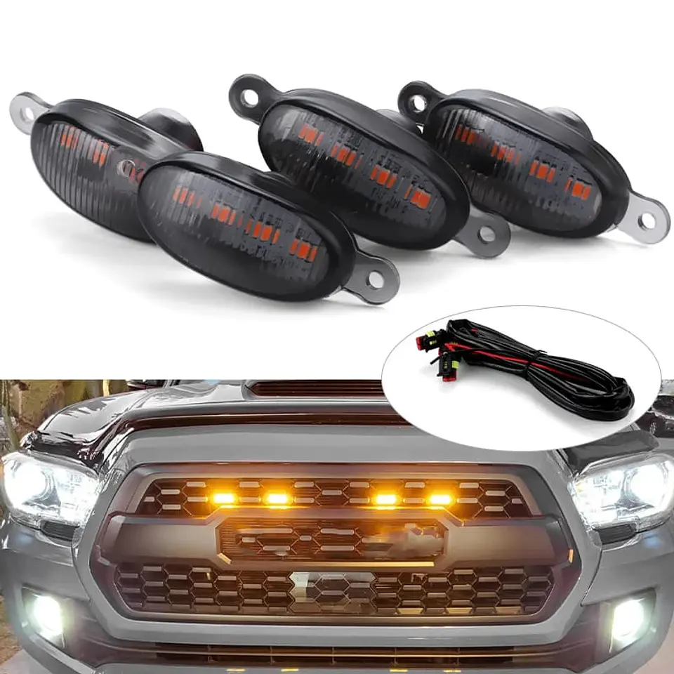 X4 Luces led para rejilla de parachoques autos y camionetas 12v RAPTOR 2