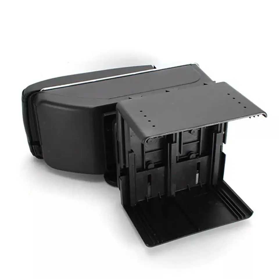 Apoya brazos Universal eco cuero negro con costura negra 4