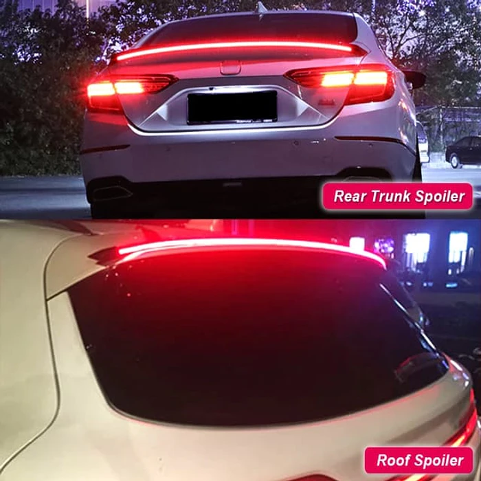 Lip Alerón trasero tunning de goma NEGRO con luz LED  1