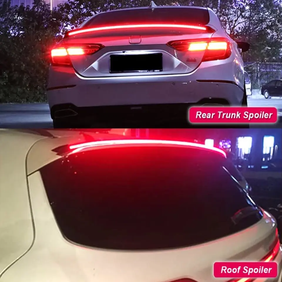 Lip Alerón trasero tunning de goma NEGRO con luz LED 1