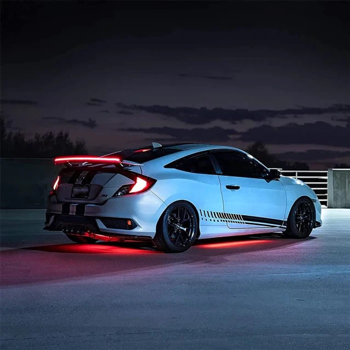 Lip Alerón trasero tunning de goma NEGRO con luz LED  2