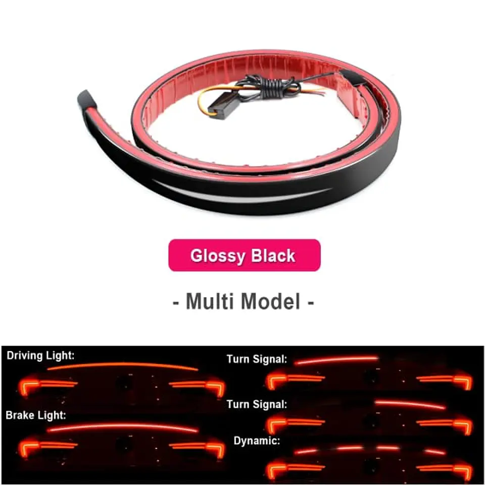 Lip Alerón trasero tunning de goma NEGRO con luz LED 6