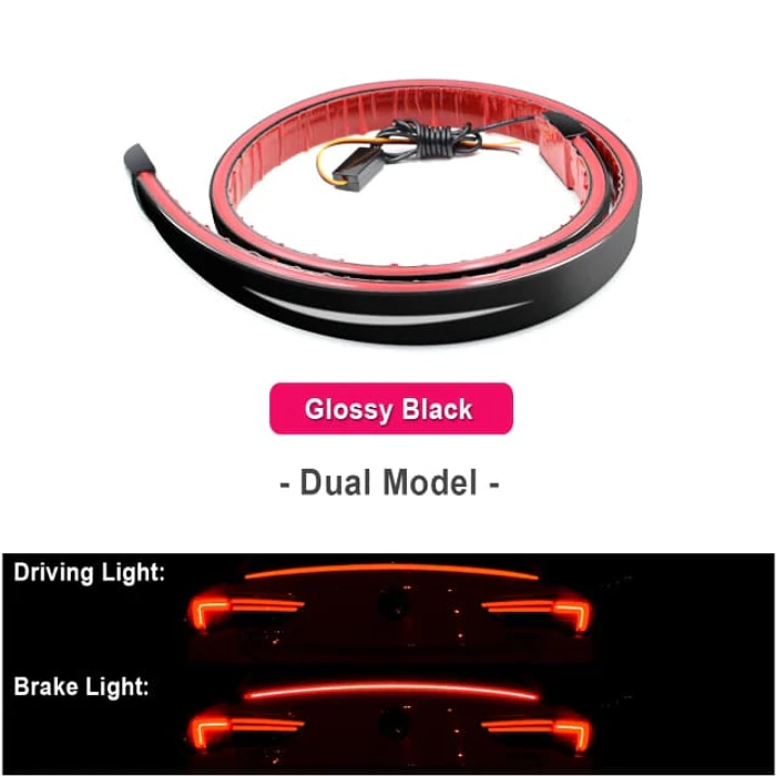 Lip Alerón trasero tunning de goma NEGRO con luz LED  7