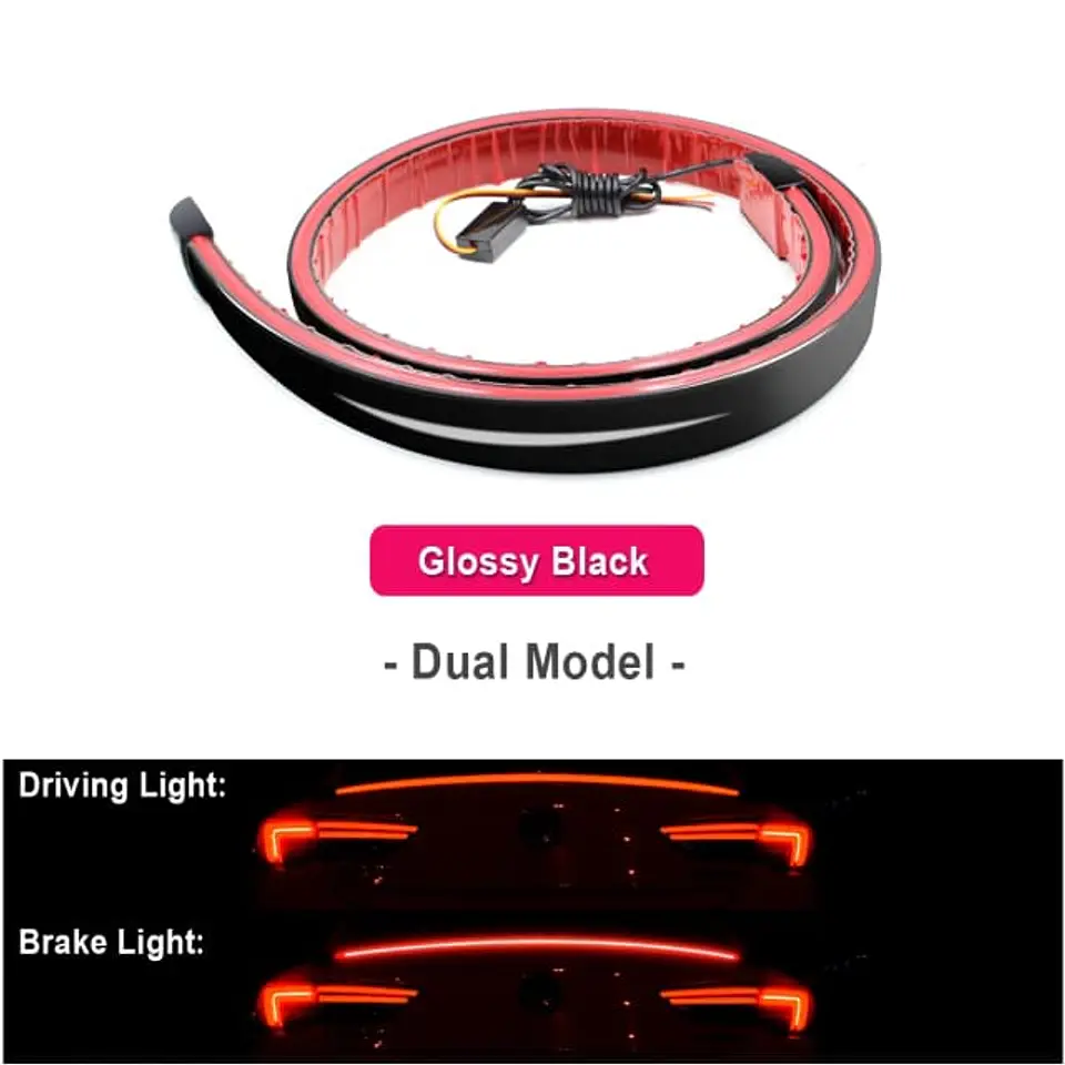 Lip Alerón trasero tunning de goma NEGRO con luz LED 7