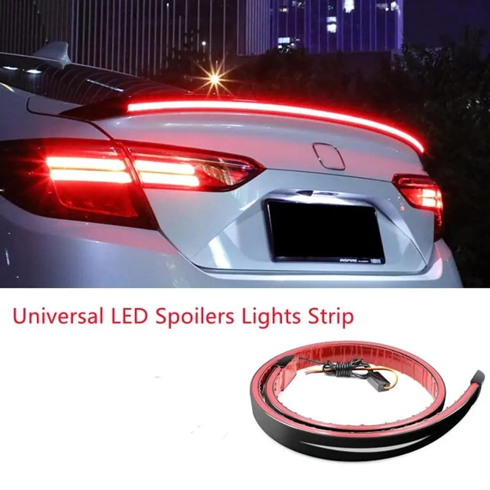 Lip Alerón trasero tunning de goma NEGRO con luz LED 8