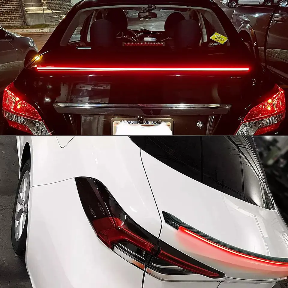 Lip Alerón trasero tunning de goma NEGRO con luz LED 10