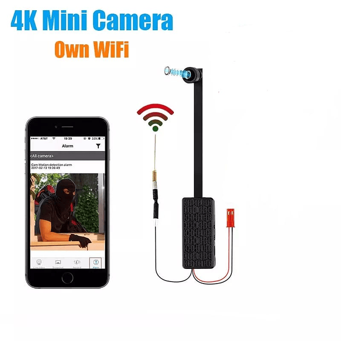 Micro cámara IP portátil con WiFi, videocámara P2P 4K inalámbrica web 3