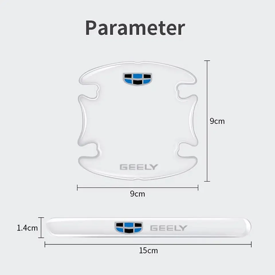 Set 4 piezas pegatina Antiarañazos para cuenco de manilla geely 3