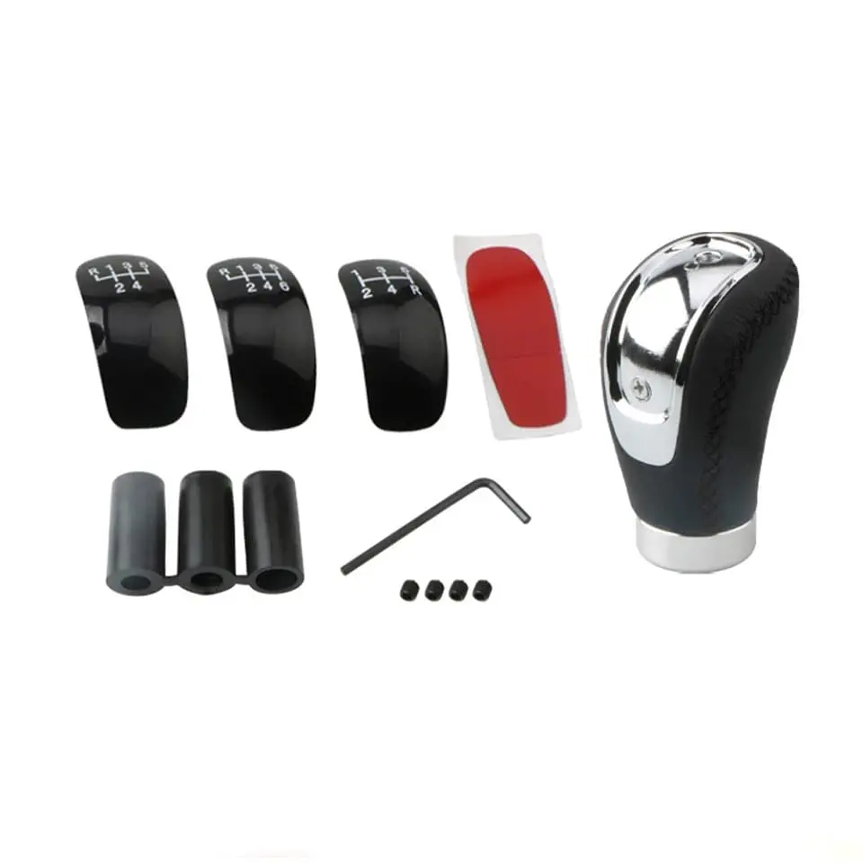 Pomo perilla palanca de cambios universal eco cuero negro 2