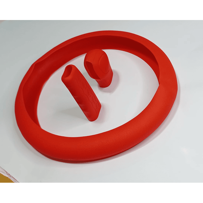 Set 3 piezas, funda cubre Volante de gel silicona rojo 2