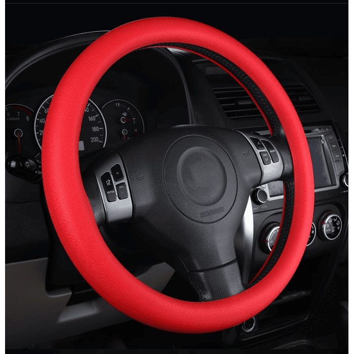 Set 3 piezas, funda cubre Volante de gel silicona rojo 17