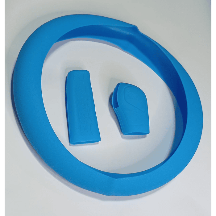 Set 3 piezas, funda cubre Volante, Perilla de cambios y funda de freno de mano de gel silicona  5