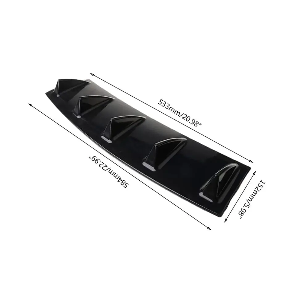Difusor de parachoques trasero - negro brillante 12