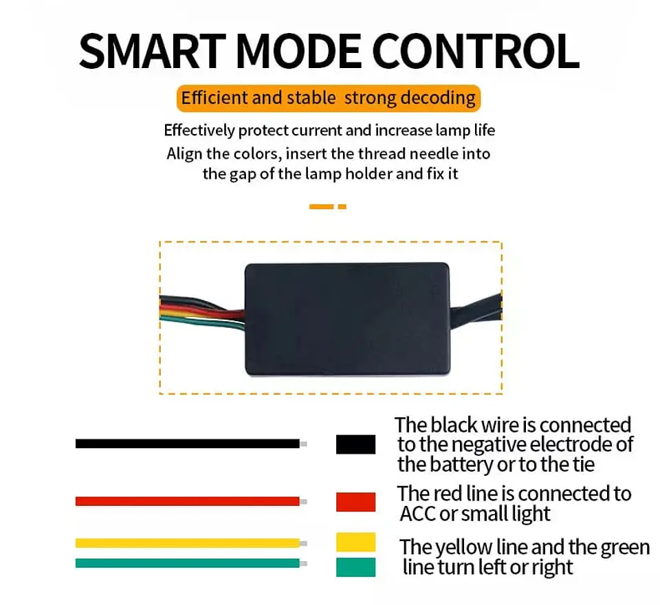 X2 Tira de luces led RGB de 60cm circulación diurna secuenciales 8