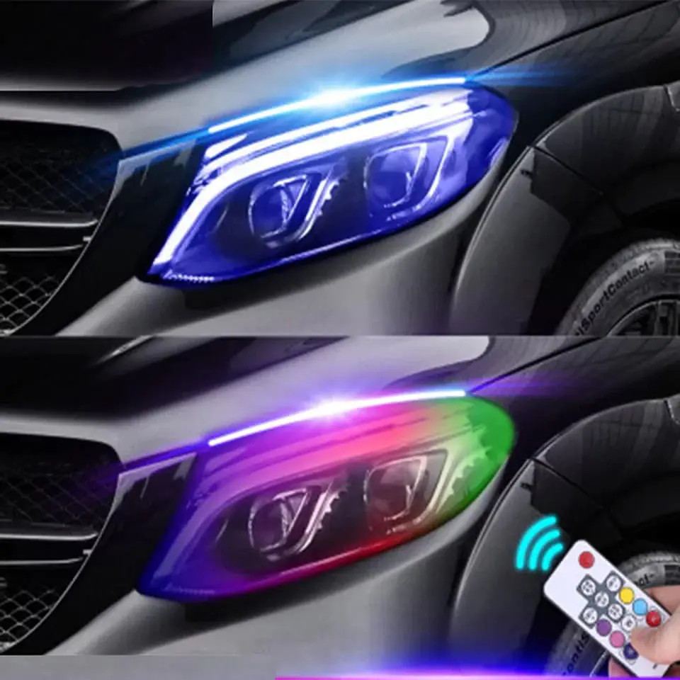 X2 Tira de luces led RGB de 60cm circulación diurna secuenciales 9