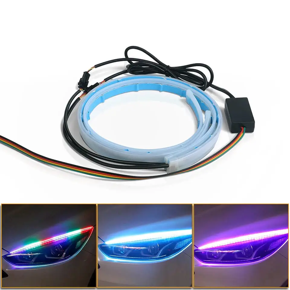 X2 Tira de luces led RGB de 60cm circulación diurna secuenciales 10