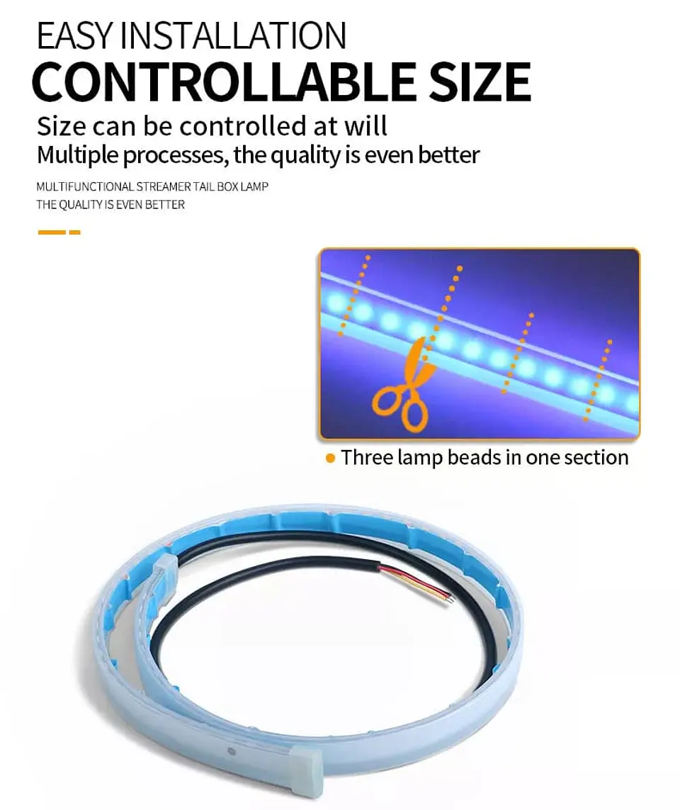 X2 Tira de luces led RGB de 60cm circulación diurna secuenciales 21