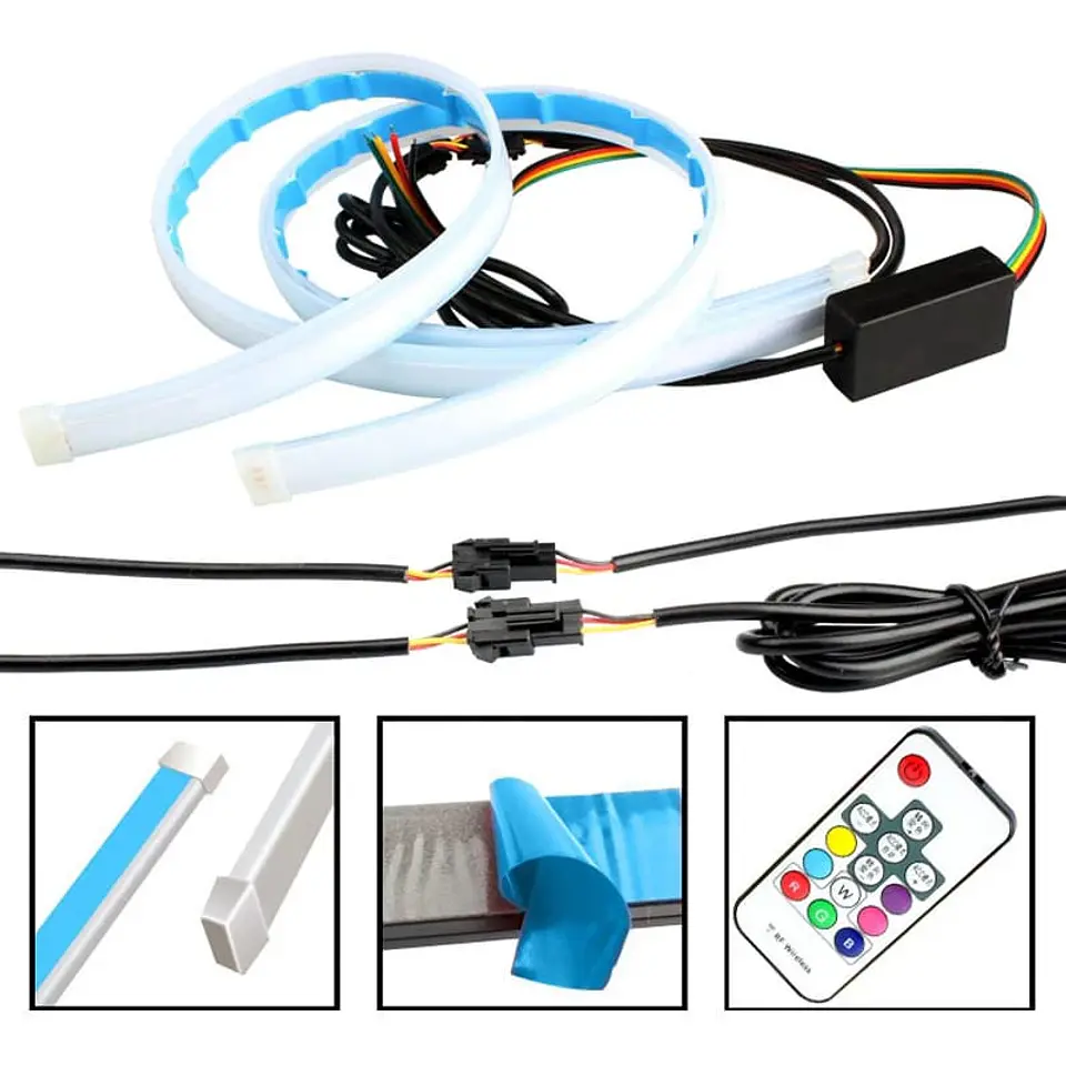 X2 Tira de luces led RGB de 60cm circulación diurna secuenciales 22