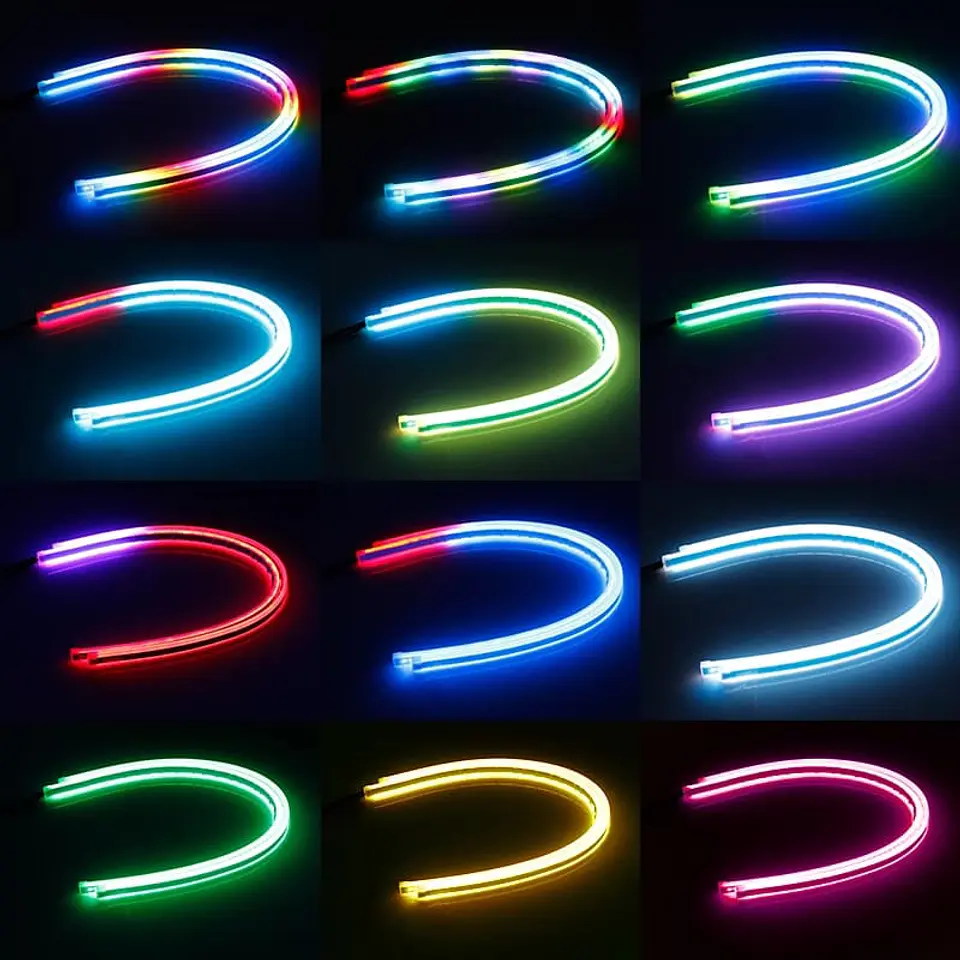 X2 Tira de luces led RGB de 60cm circulación diurna secuenciales 28