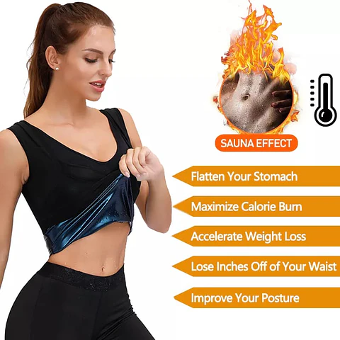 Polera de neopreno Sauna para dama entrenador de cintura S/M