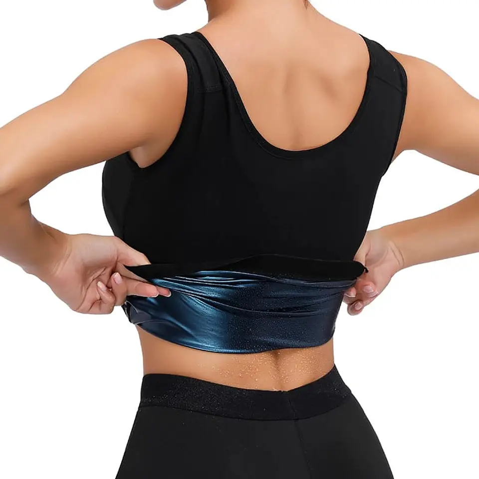 Polera de neopreno Sauna para dama entrenador de cintura S/M 8