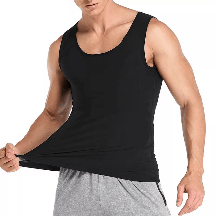 Polera de neopreno Sauna para hombre entrenador de cintura  3