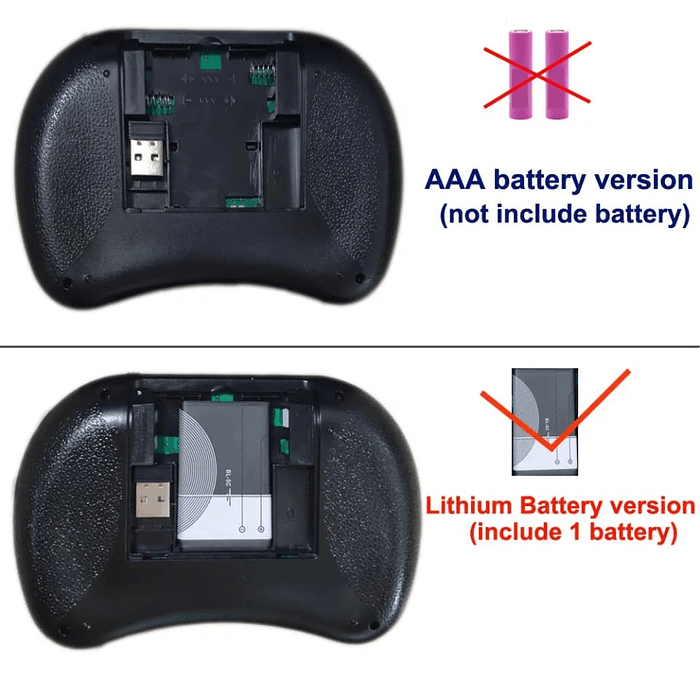 Miniteclado inalámbrico I8 retroiluminado, ratón remoto  6