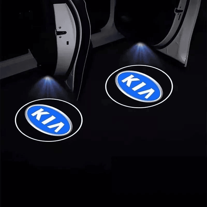 X2 luces led de cortesía o bienvenida para puertas de autos a bateria triple A  Kia 1