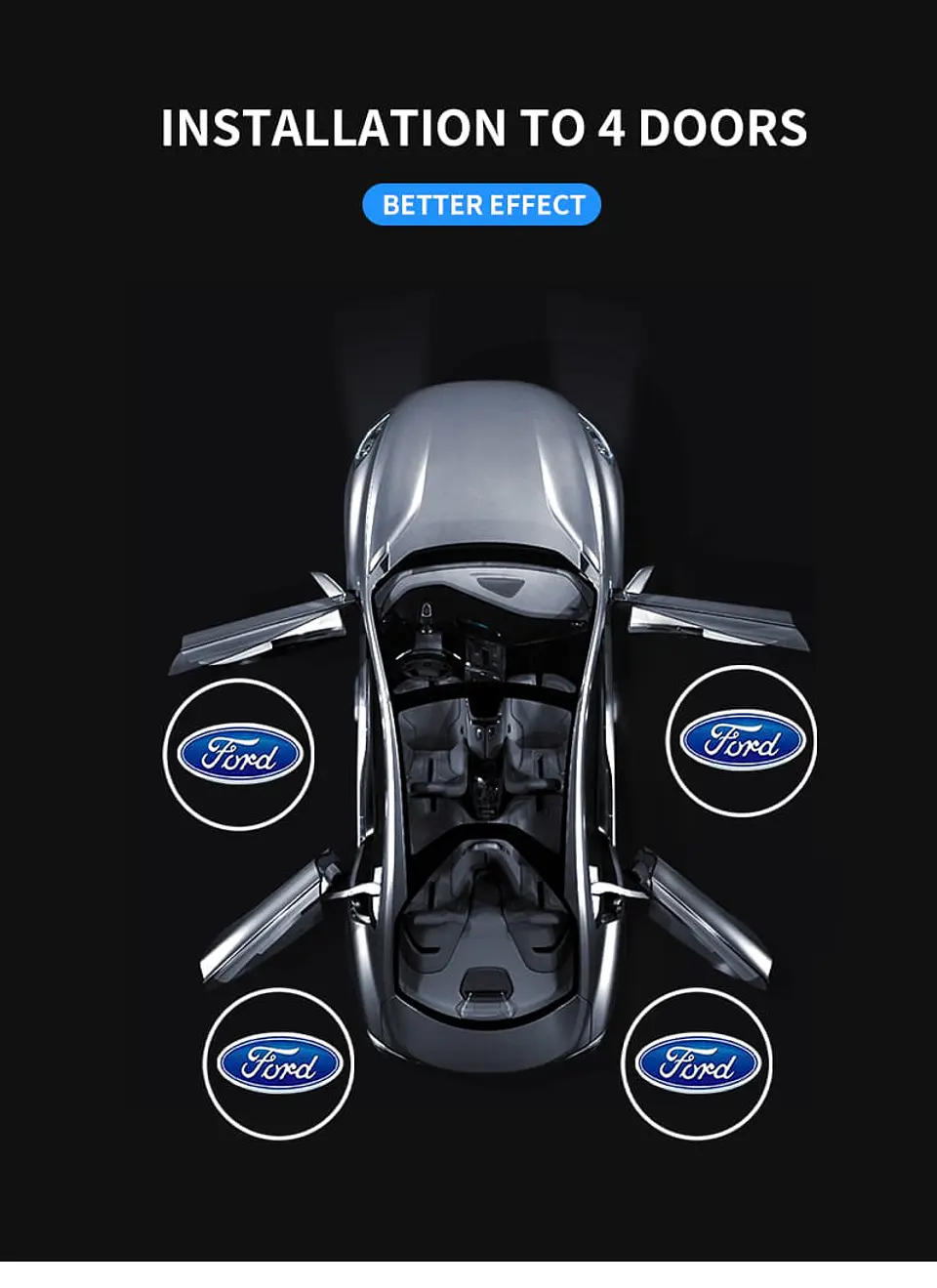 X2 luces LED cortesía puertas (a batería triple A) - Ford 1