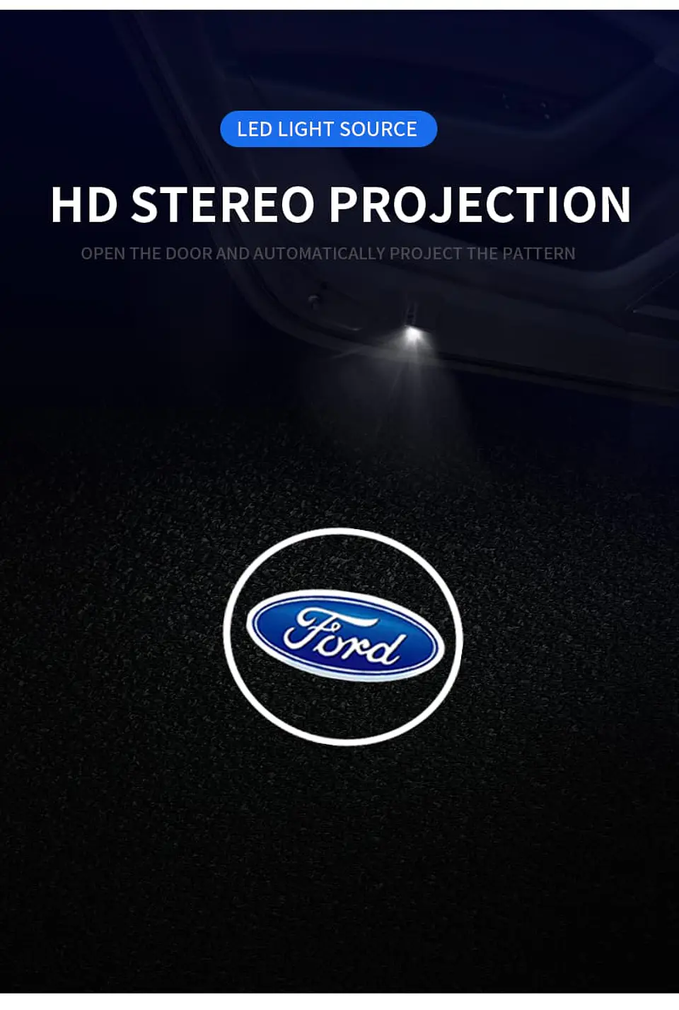 X2 luces LED cortesía puertas (a batería triple A) - Ford 4