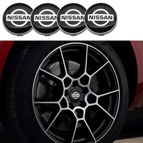 Set X4 Tapa centro de Llantas de autos Nissan