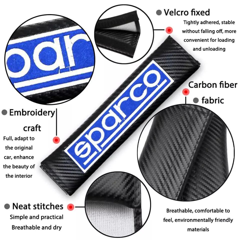 Cubre cinturón de seguridad de autos, almohadillas protectoras Sparco 3