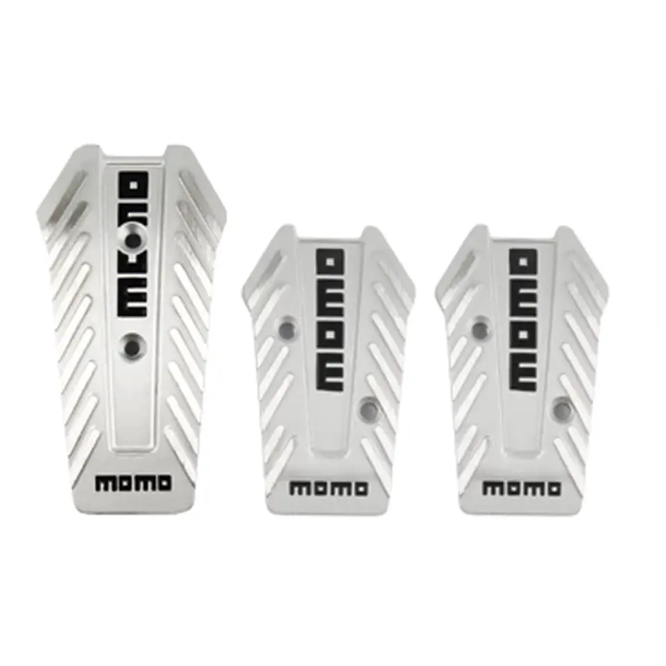 Set cubre pedades de auto Momo 3 piezas de aluminio tunning 2