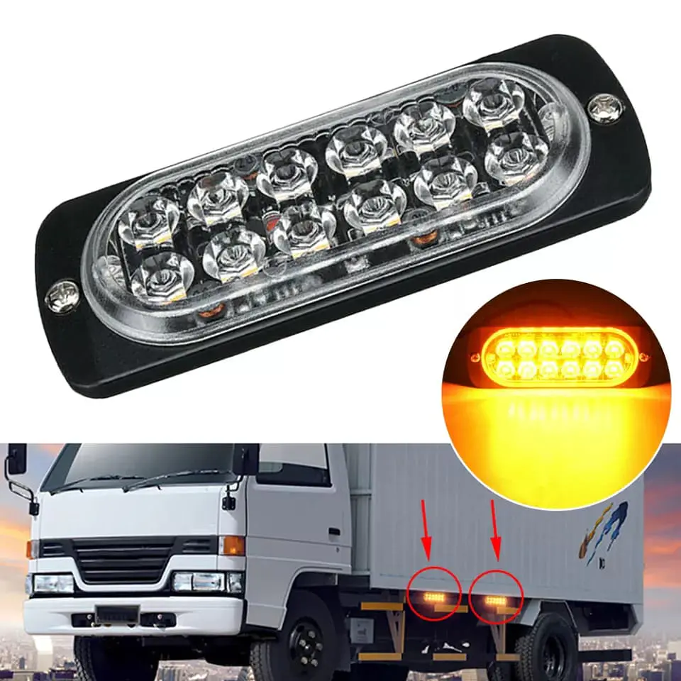 Barra de Luz LED estroboscópica de emergencia para autos amarilla 3