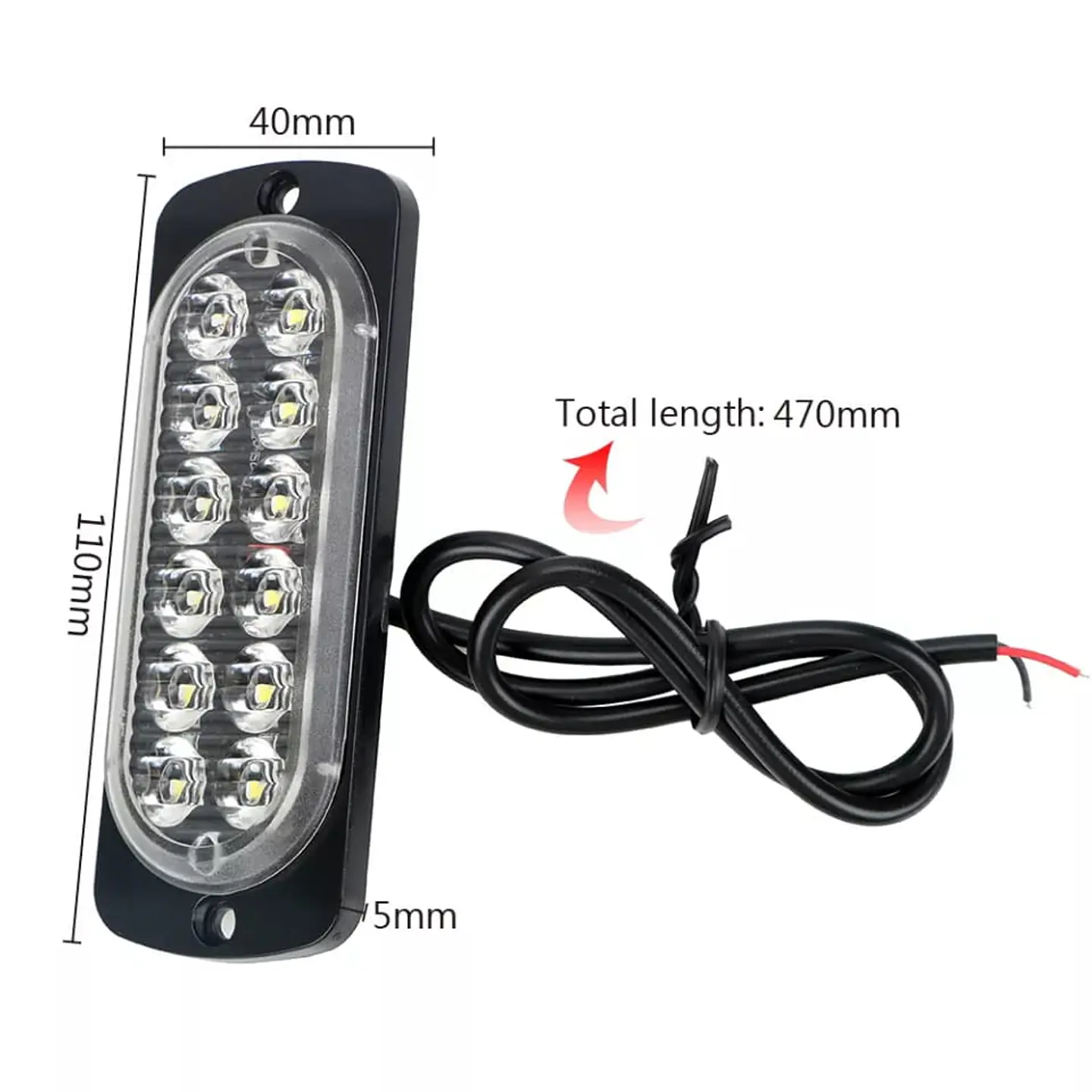 Barra de Luz LED estroboscópica de emergencia para autos amarilla 5