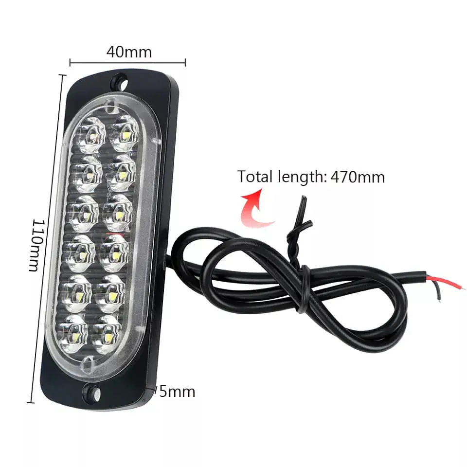 Barra de Luz LED estroboscópica de emergencia para autos amarilla 5