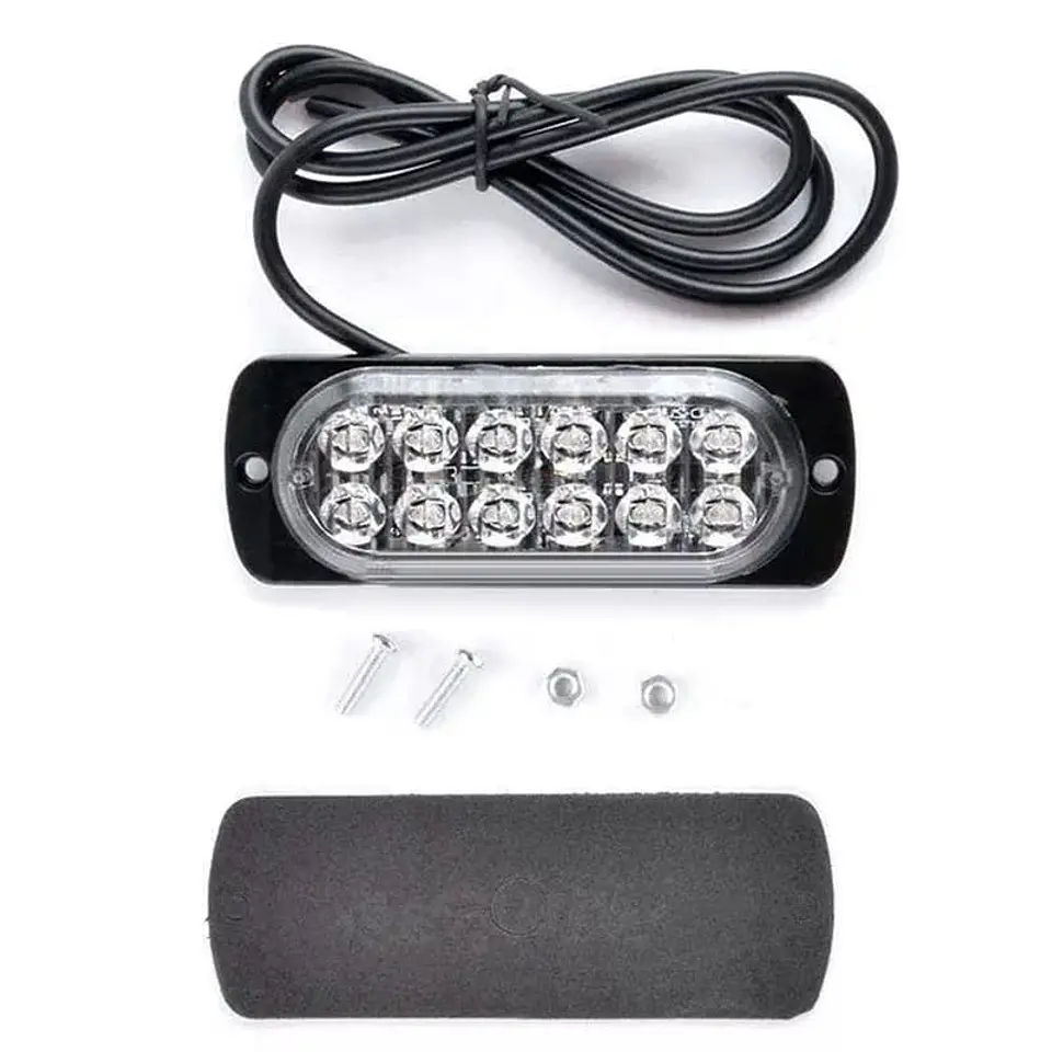 Barra de Luz LED estroboscópica de emergencia para autos amarilla 7