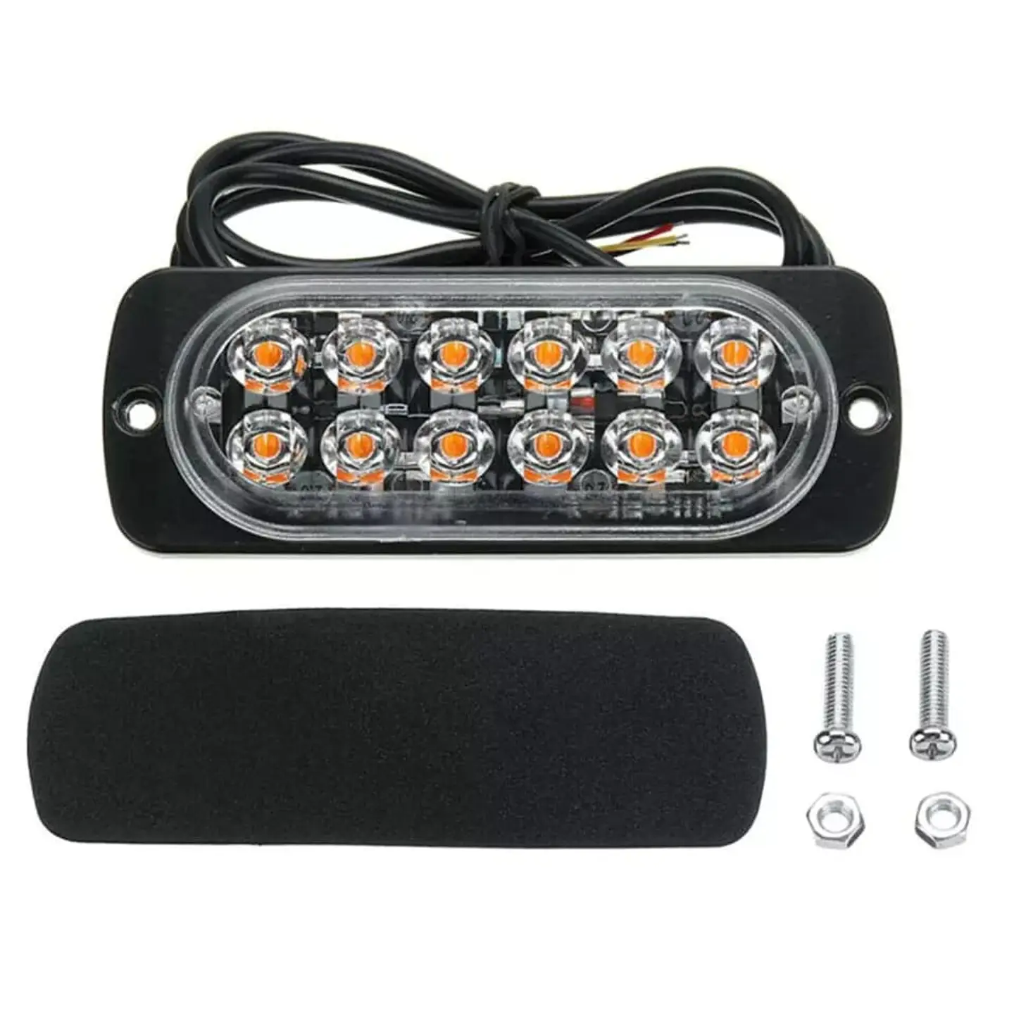 Barra de Luz LED estroboscópica de emergencia para autos amarilla 12