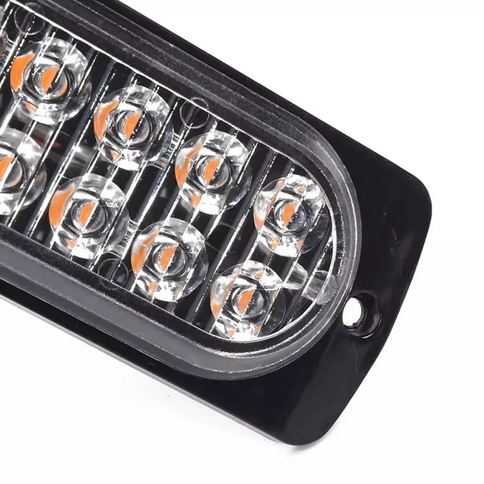 Barra de Luz LED estroboscópica de emergencia para autos amarilla 9
