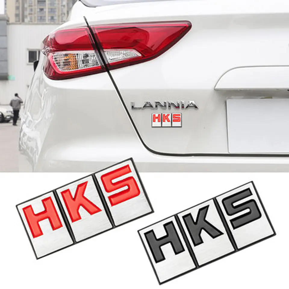 Emblema pegatina adhesivo metálico modelo HKS para autos 1
