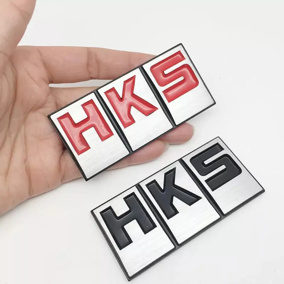 Emblema pegatina adhesivo metálico modelo HKS para autos 4