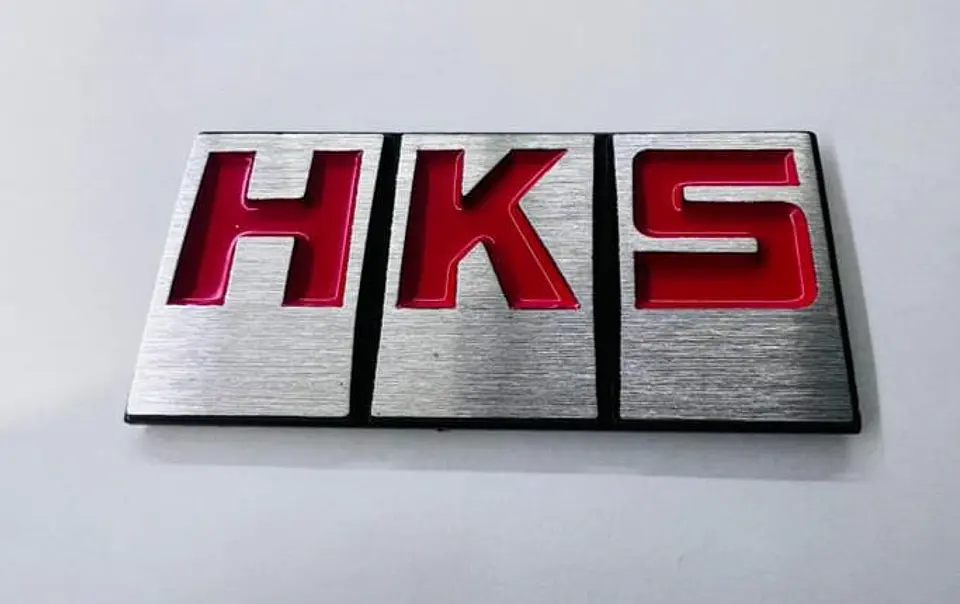 Emblema pegatina adhesivo metálico modelo HKS para autos 9