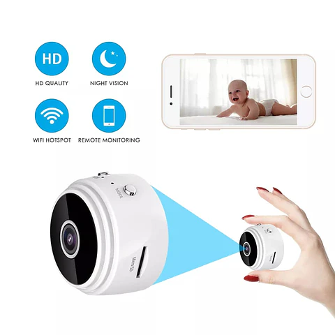 Mini cámara IP WiFi HD tipo espía con aplicación para celulares