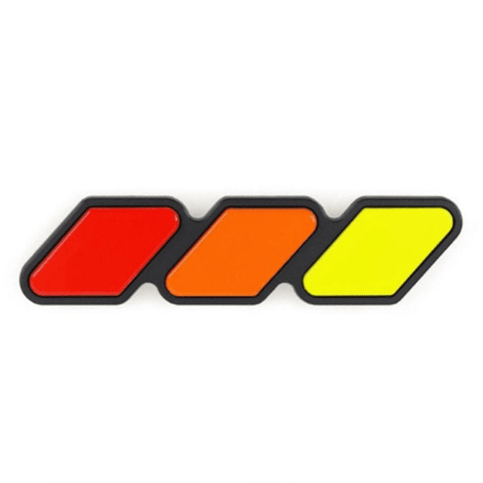 Emblema Insignia de rejilla tricolor de acrílico apernado decoración para autos y camionetas Toyota Colores disponibles Amarillo naranja rojo 7